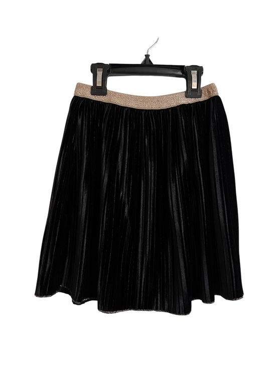 Zara Other - Zara Black Velvet Pleated Skirt with Gold Waistband
